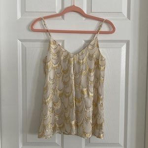 Tuckernuck/Arynk Gold and silver embroidered cami top XS